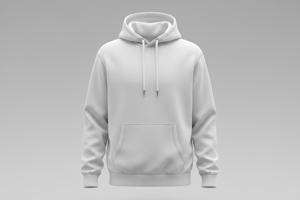 create a white hooded sweatshirt in 3d